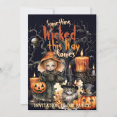 Iets Kwaadaardigs Pompoen Meisje Goth Schedel Kaar Kaart (Voorkant)