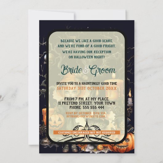 Iets Kwaadaardigs Pompoen Meisje Goth Schedel Kaar Kaart (Achterkant)