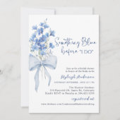 Iets met blauw Vrijgezellenfeest| Dusty Blue Ribbo Kaart (Voorkant)