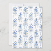 Iets met blauw Vrijgezellenfeest| Dusty Blue Ribbo Kaart (Achterkant)