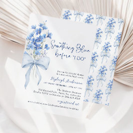 Iets met blauw Vrijgezellenfeest| Dusty Blue Ribbo Kaart