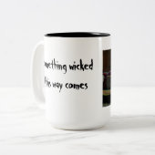 Iets met een scheerkop tweekleurige koffiemok (Voorkant links)