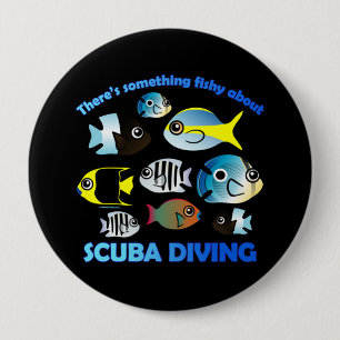 Iets met Scuba vissen Ronde Button 4,0 Cm