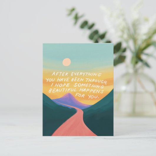 Iets moois - aanmoedigend Briefkaart (Staand voorkant)