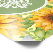 "Iets om dankbaar voor te zijn" Zonnebloem Poster (Hoek)