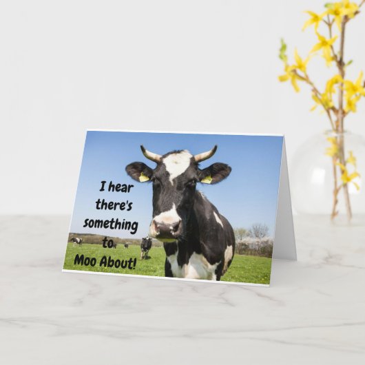IETS OM "MOO OVER" ***21e *** VERJAARDAG Kaart (Gele Bloem)