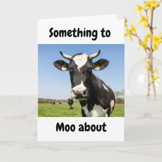 IETS OM *MOO OVER* BROEDER VERJAARDAG KAART (Gele Bloem)