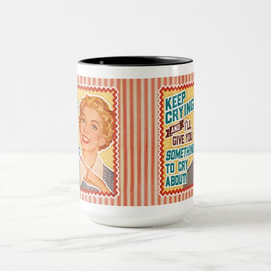 Iets om over te huilen - retro mam mok (Midden)
