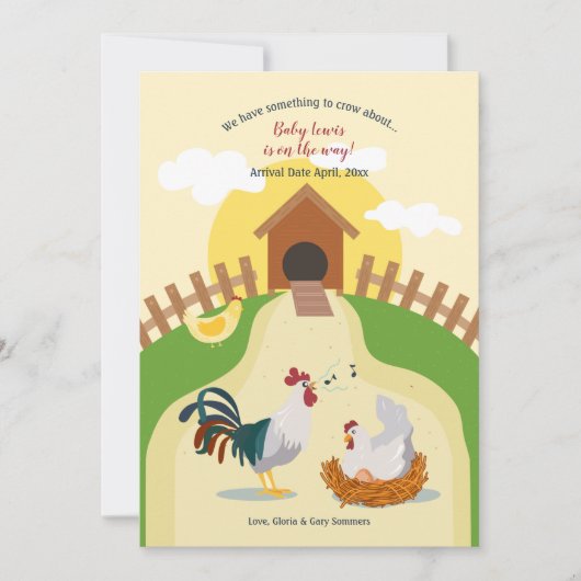 Iets om te kraaien over zwangerschapsaankondiging aankondiging (Voorkant)