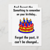 Iets om te onthouden, grappige verjaardagskaart (Voorkant / Achterkant)