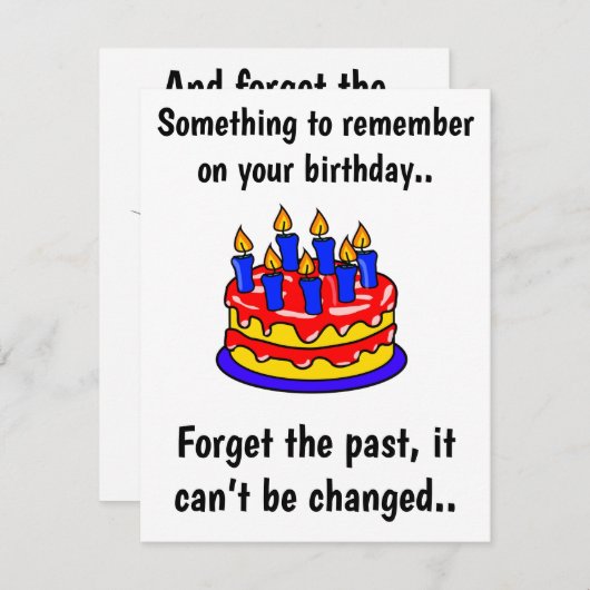 Iets om te onthouden, grappige verjaardagskaart (Voorkant / Achterkant)