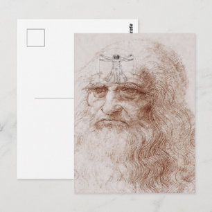 Iets op mijn geest, portret van Leonardo da Vinci Briefkaart
