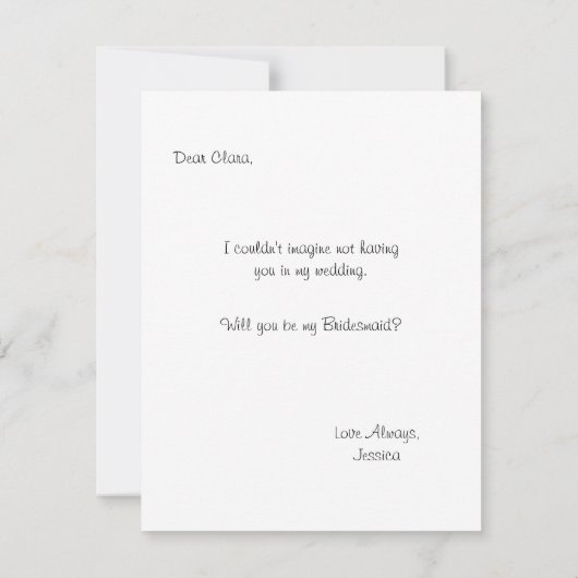 Iets Oud | Bridesmaid Kaart (Achterkant)