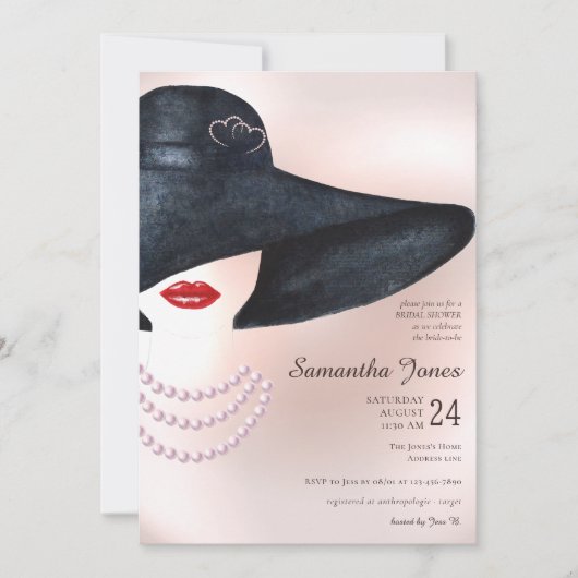 Iets oud Elegant Pearl Ketting Vrijgezellenfeest Kaart (Voorkant)