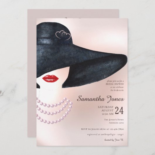 Iets oud Elegant Pearl Ketting Vrijgezellenfeest Kaart (Voorkant / Achterkant)