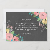 Iets Oud- en Nieuw-Floral Chalkboard Bridesmaid Kaart (Achterkant)