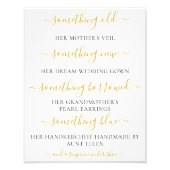 Iets Oud Iets Nieuw Sign for Vrijgezellenfeest Foto Afdruk (Voorkant)