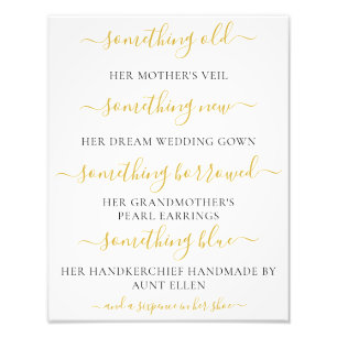 Iets Oud Iets Nieuw Sign for Vrijgezellenfeest Foto Afdruk