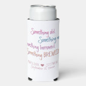 Iets oud nieuw geleend brouwsel gunst seltzer blikjeskoeler (Seltzer Voorkant)