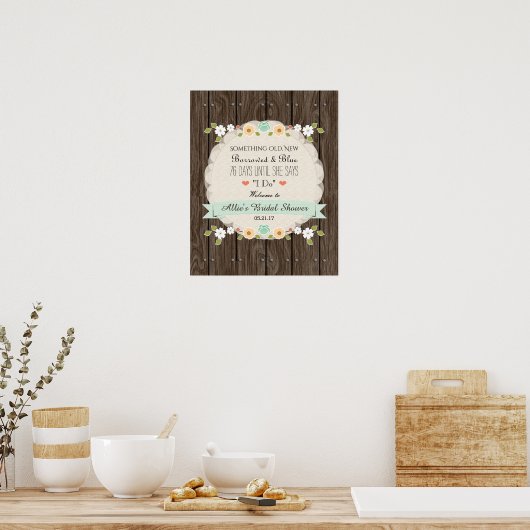 Iets Oude New Mint Boho Rustic Vrijgezellenfeest Poster (Keuken)