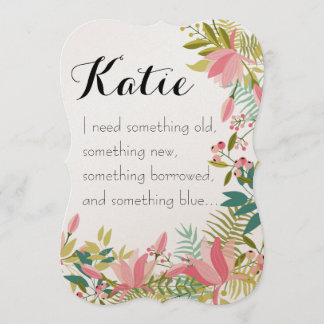 Iets Ouds | Bruidsmeisje Huwelijksuitnodiging Kaart