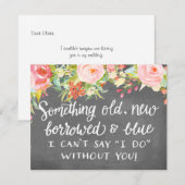 Iets Ouds New Borroding | Bridesmaid Kaart (Voorkant / Achterkant)