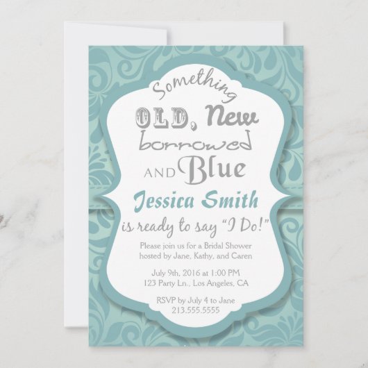 Iets ouds nieuw geleend & blauw Vrijgezellenfeest Kaart (Voorkant)