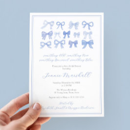 Iets ouds nieuw geleend Blue Bows Vrijgezellenfees Kaart