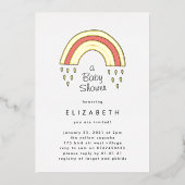Iets over het regenboogBaby shower Goud geperst Folie Uitnodiging (Voorkant)