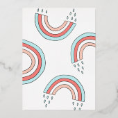 Iets over het regenboogBaby shower Goud geperst Folie Uitnodiging (Achterkant)
