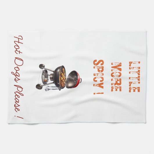 Iets pittiger BBQ Grill Keukendoek Ontwerp Theedoek (Horizontaal)