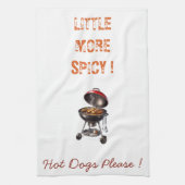 Iets pittiger BBQ Grill Keukendoek Ontwerp Theedoek (Verticaal)