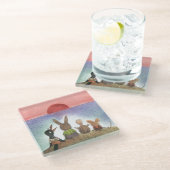 Iets rood glazen onderzetter (Schuin)