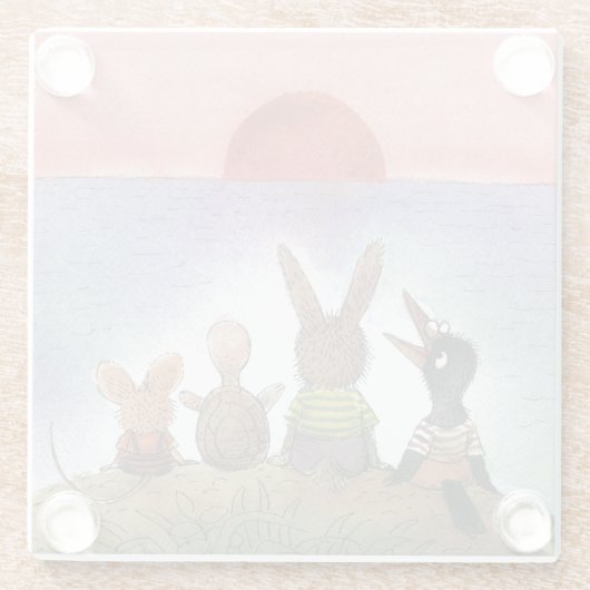 Iets rood glazen onderzetter (Achterkant)