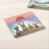 Iets rood kartonnen onderzetters (Schuin)