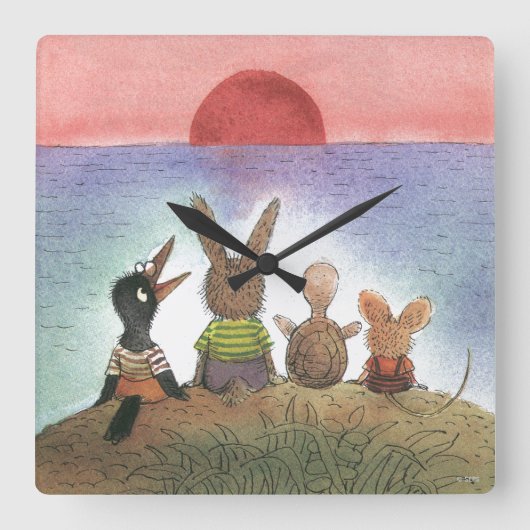 Iets rood vierkante klok (Voorkant)