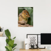 Iets ruikt tekst Chipmunk Poster (Thuiskantoor)