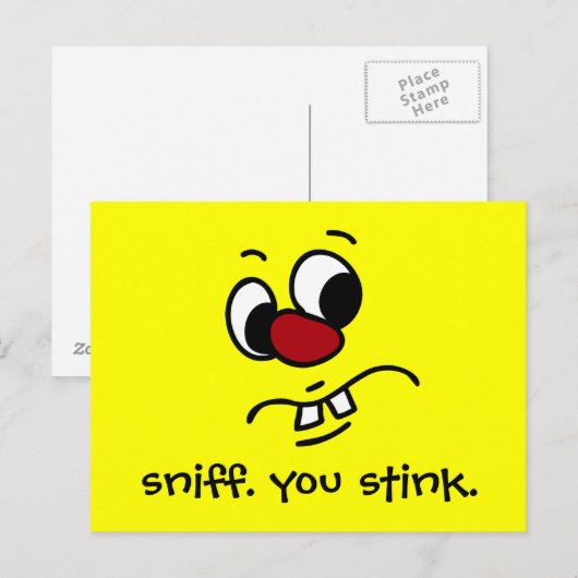 Iets Stinky Face Grumpy Briefkaart (Voorkant / Achterkant)