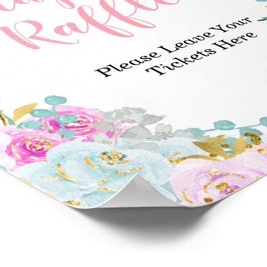 Iets Sweet breekt Tea Party Diaper Raffle Poster (Hoek)