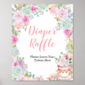 Iets Sweet breekt Tea Party Diaper Raffle Poster (Voorkant)