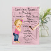 Iets Sweet komt uit Baby shower uitnodiging (Staand voorkant)