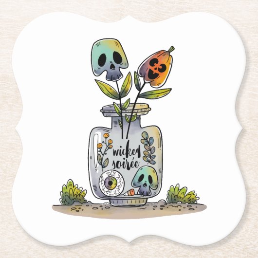 Iets verdorven Halloween Party Paper Onderzetter (Voorkant)