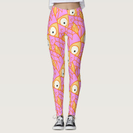 Iets visachtig! schattig artsy roze vis leggings