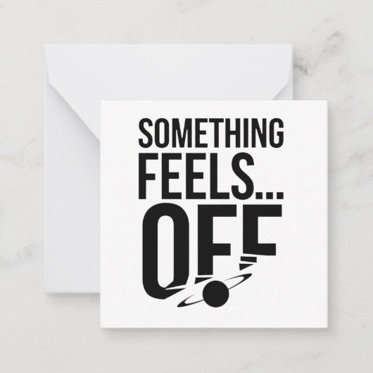 Iets voelt af - verontrustende en cryptische boods notitiekaartje (Voorkant)