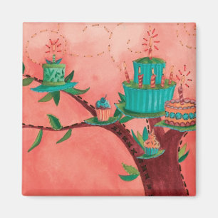 Iets voor Cherish "Birthday Tree Cakes" Magnet