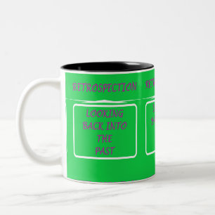 Iets voor een leraar kleur groen met woorden tweekleurige koffiemok