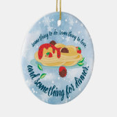 Iets voor eten met kerstmis keramisch ornament (Rechts)