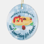 Iets voor eten met kerstmis keramisch ornament (Links)