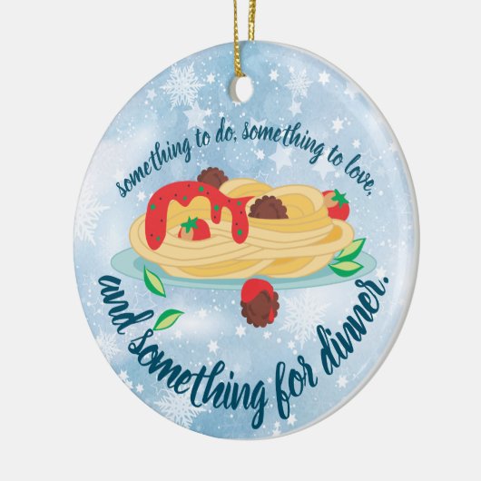 Iets voor eten met kerstmis keramisch ornament (Links)