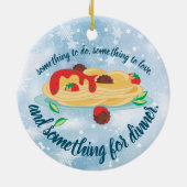 Iets voor eten met kerstmis keramisch ornament (Achterkant)